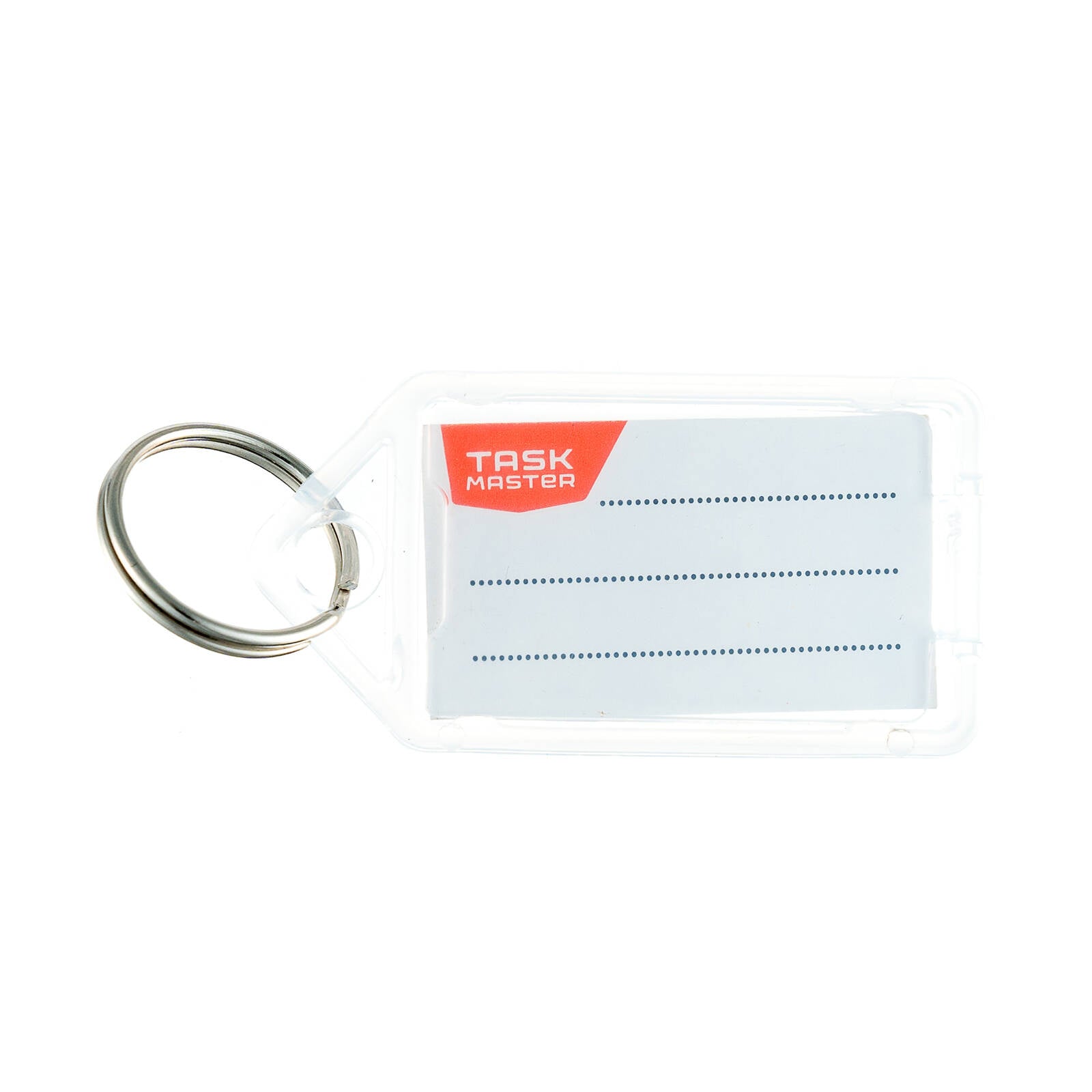Taskmaster Clear Key Tags with Paper Inserts 56 x 29 x 6mm - 50 Pack