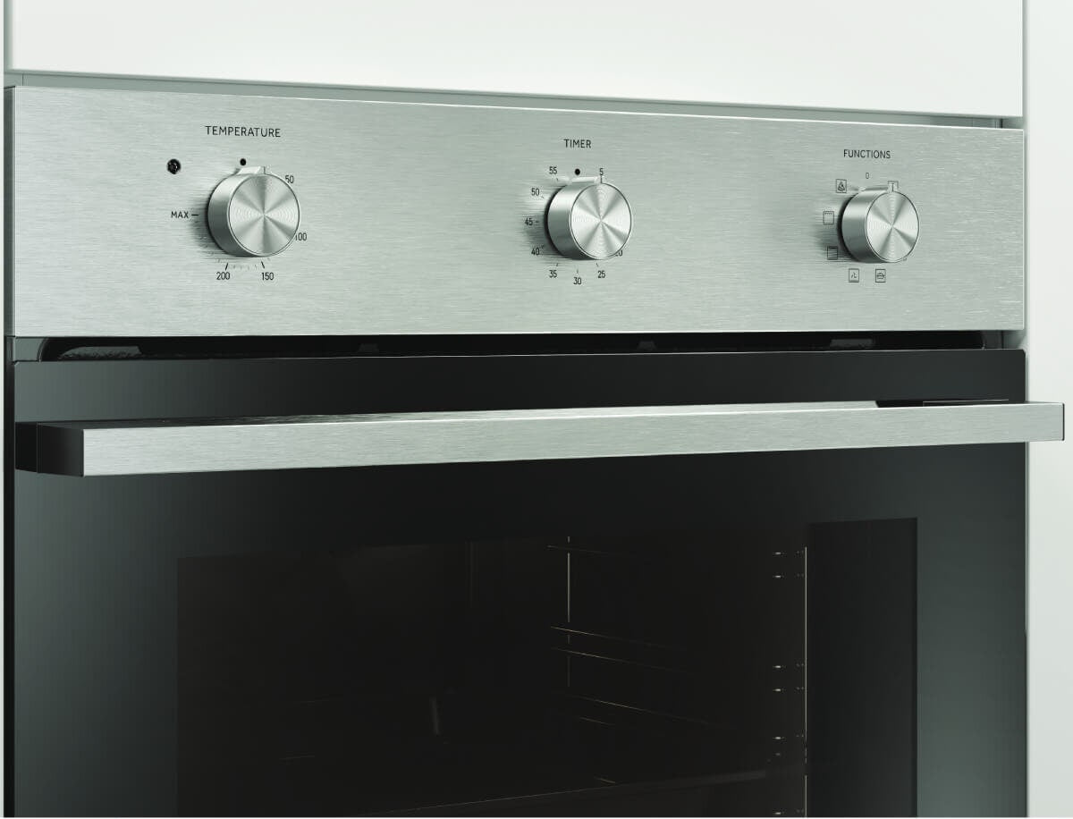 Haier 60cm Multi Function Oven - 70L, Seven Functions, Stainless Steel, Triple Glazed Door - HWO60S7MX4