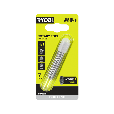 Ryobi 7 Piece Rotary Tool Drill Bit Set