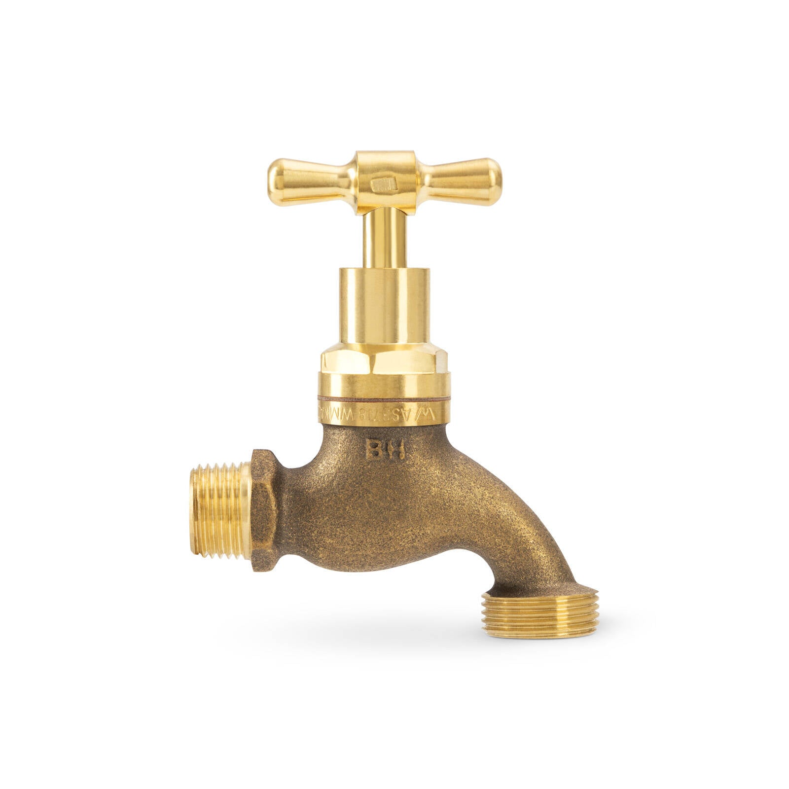 Brasshards 1/4 Turn T-Head MI Hose Tap 20mm Rough Brass Lead Free