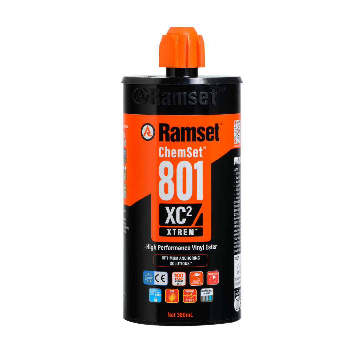 Ramset 380ml Vinyl Ester XTREM XC ChemSet Anchor Cartridge