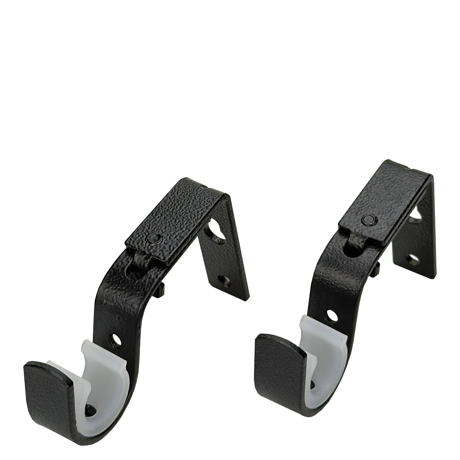 Pillar Products 16/25mm Black Powdercoated Steel Adjustable Universal Curtain Brackets, 1 Pair