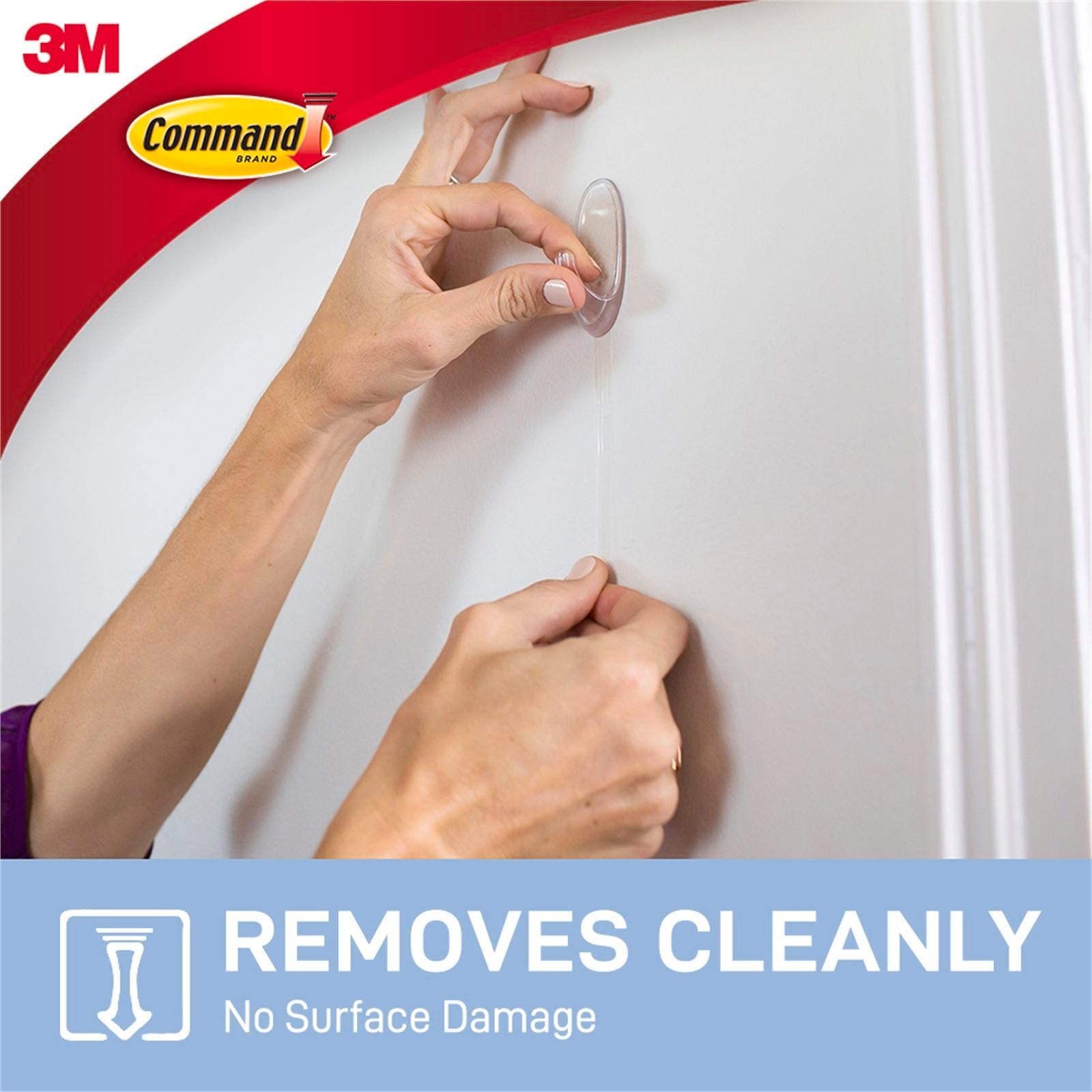 Command Large Clear Adhesive Wall Hook Damage-Free