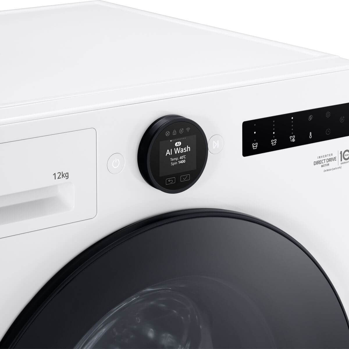 LG Series 9 12kg Front Load Washing Machine - Essence White, Microplastic Care, Steam+ - WX9-1412W