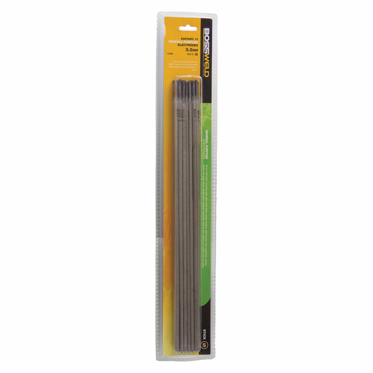 Bossweld 3.2mm General Purpose 6013 Welding Electrodes - 25 Stick All Position Pack
