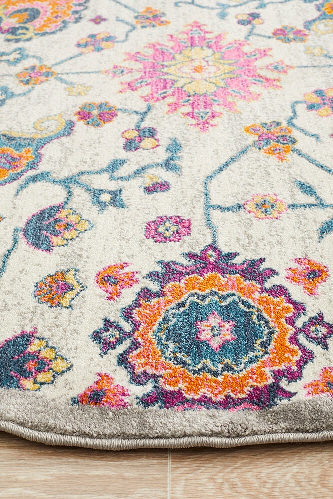 Rug Culture Babylon Large Round Rug 240x240cm - Multi-coloured Polypropylene - BLN-208-MULT-240X240