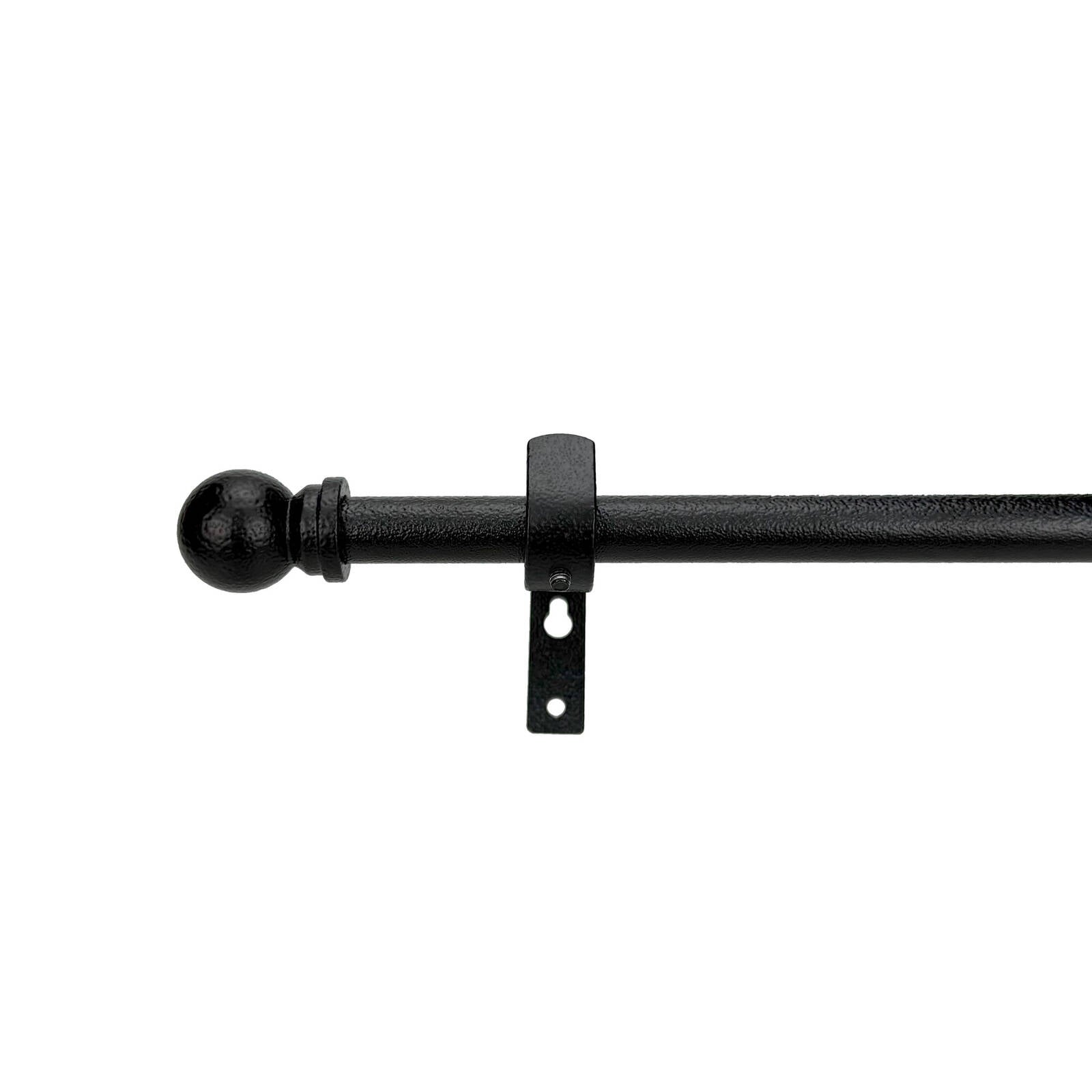 Pillar Products 16mm Black Powdercoated Steel Ball Curtain Rod Finials 2 Pack