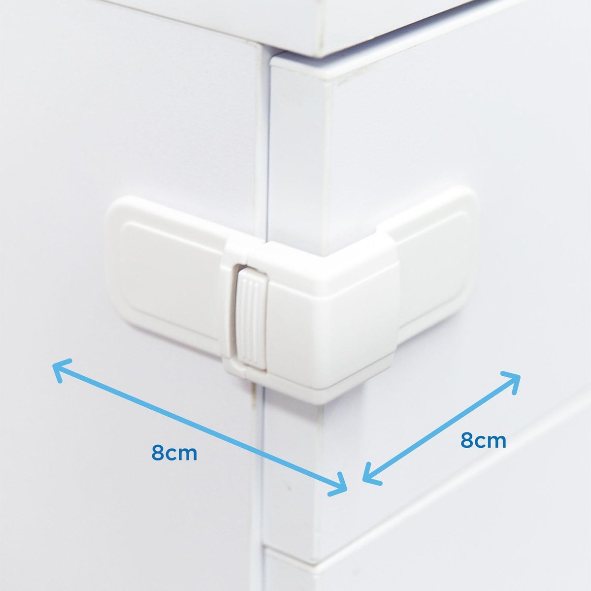 Perma Child Safety Corner Drawer Locks 4 Pack - 120mm x 190mm - White - SuperSaverAU - view 5