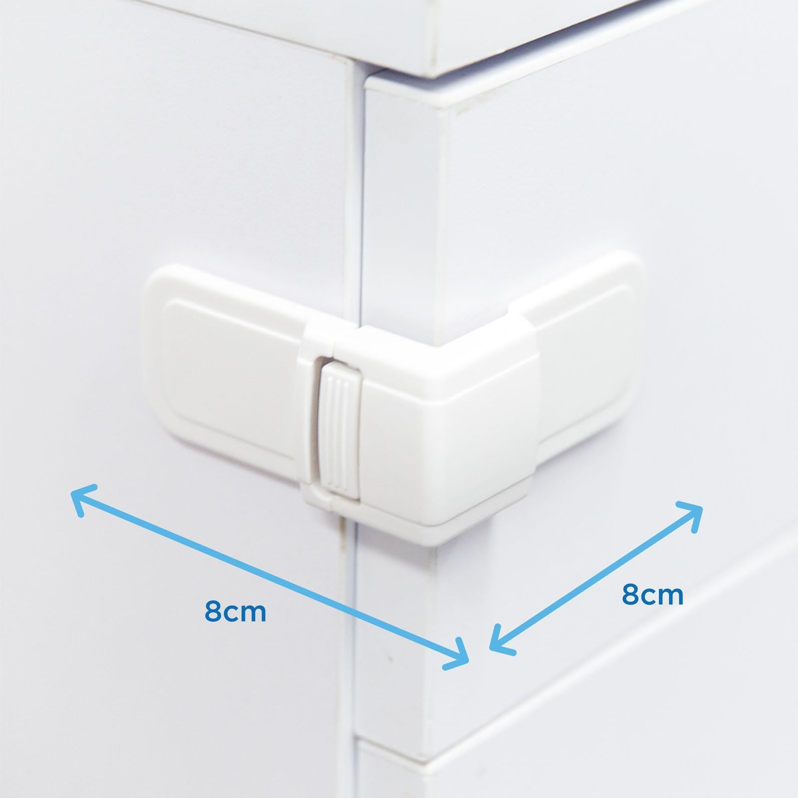 Perma Child Safety Corner Drawer Locks - 4 Pack White