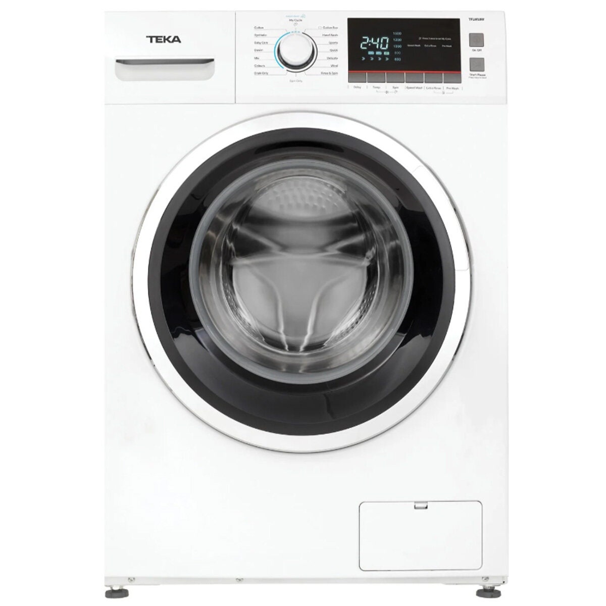 Teka 10kg Front Load Washing Machine - White, 5 Star Energy, 1500rpm Spin, Inverter Motor - TFLW10W