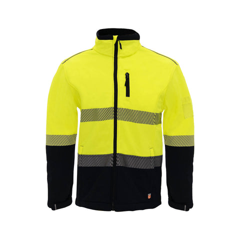 Citeco Yellow Hi Vis Soft Shell Jacket - Men's Reflective Polyester/Elastane, 2X-Large