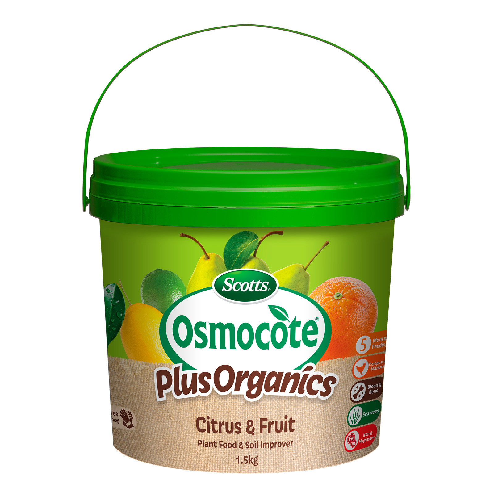 Scotts Osmocote Plus Organics 1.5kg Citrus & Fruit Plant Food & Soil Improver