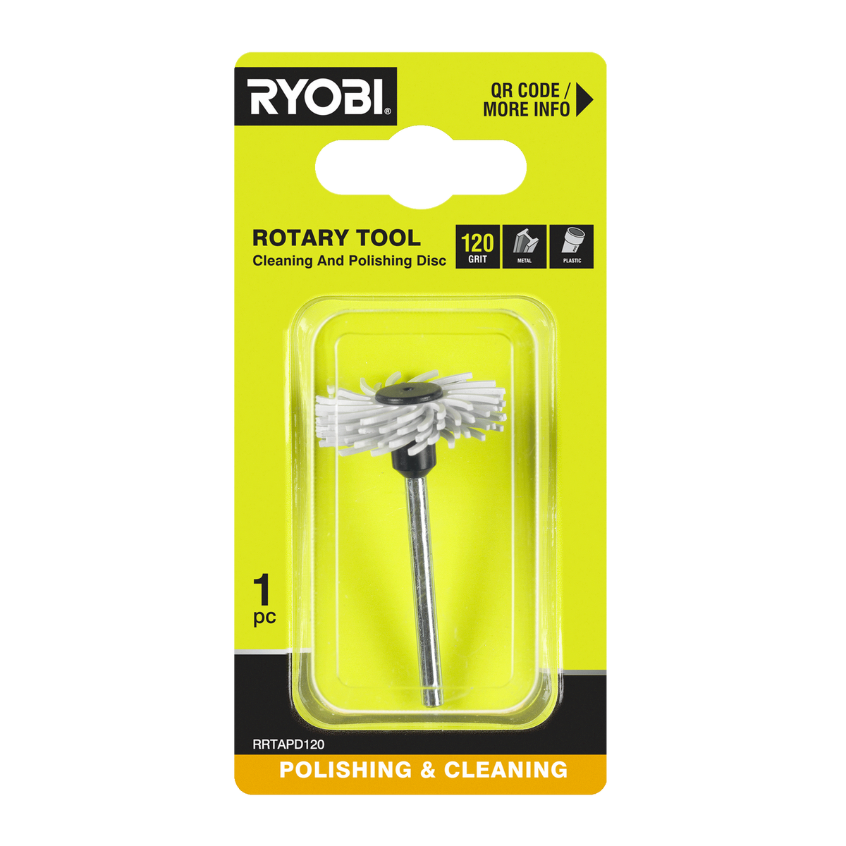 Ryobi 120 Grit Rotary Tool Cleaning and Polishing Disc - 38mm