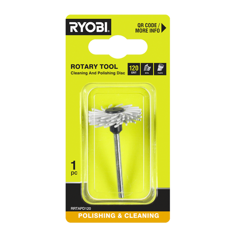Ryobi 120 Grit Rotary Tool Cleaning and Polishing Disc - 38mm