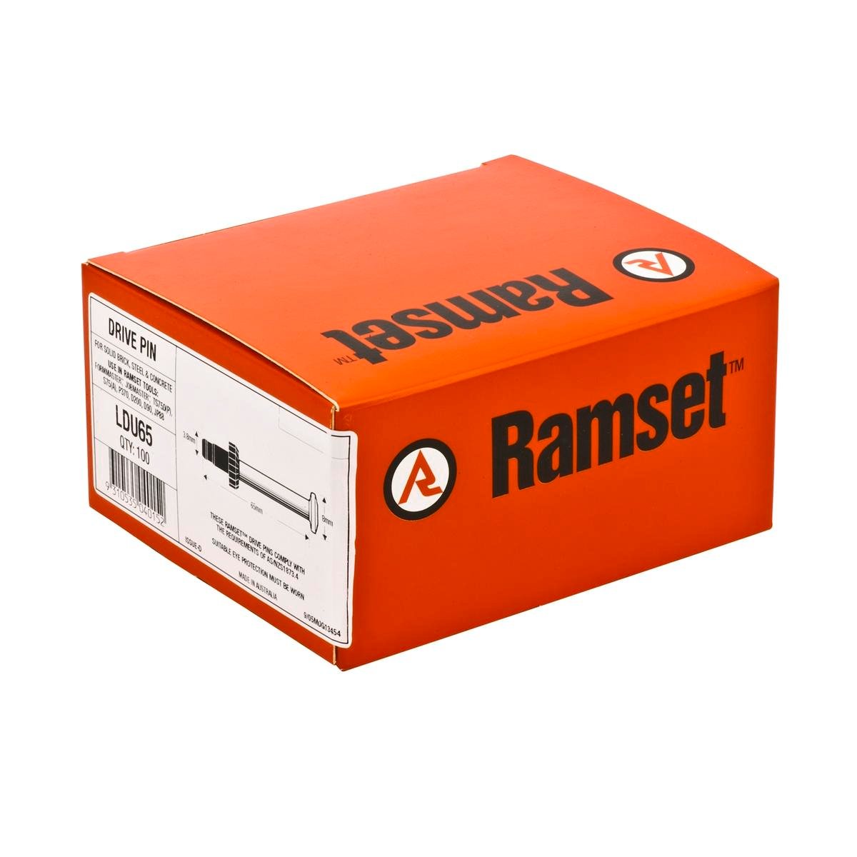 Ramset LDU65 3.7 x 65mm Nail Gun Drive Pins, Carbon Steel, 100 Pack