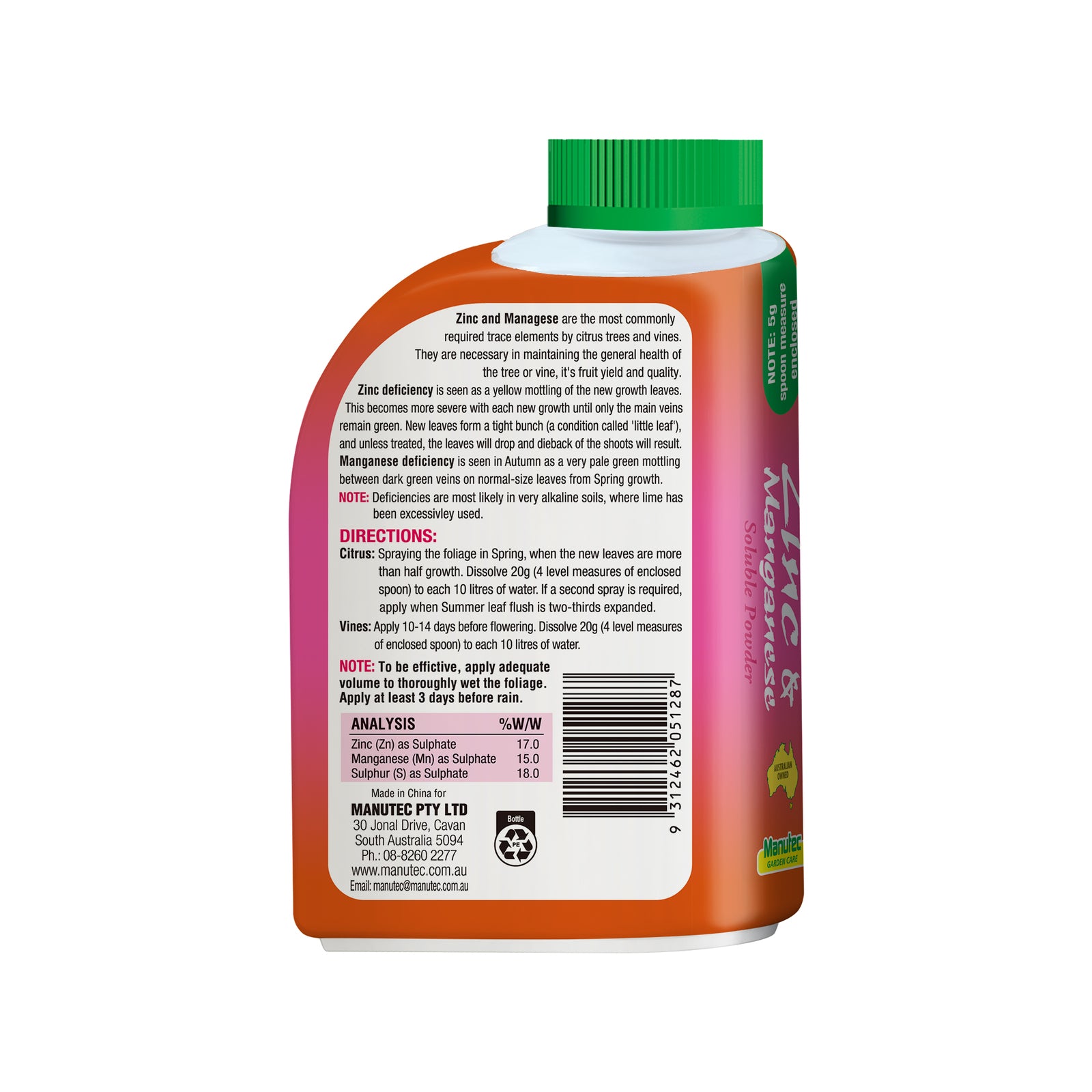 Manutec Zinc & Manganese 500g Soluble Powder Trace Element Corrector