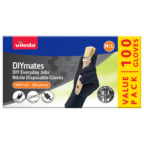 Vileda Ansell WORKmates Nitrile Disposable Gloves 100 Pack - Medium/Large