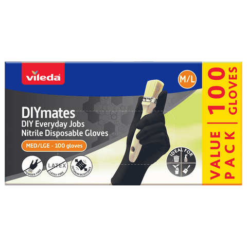 Vileda Ansell WORKmates Nitrile Disposable Gloves 100 Pack - Medium/Large