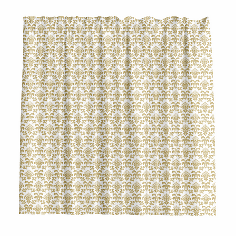 Barelli Shower Curtain - Fleur De Lis Gold Metallic - 180 x 180cm - Waterproof - SuperSaverAU - view 1