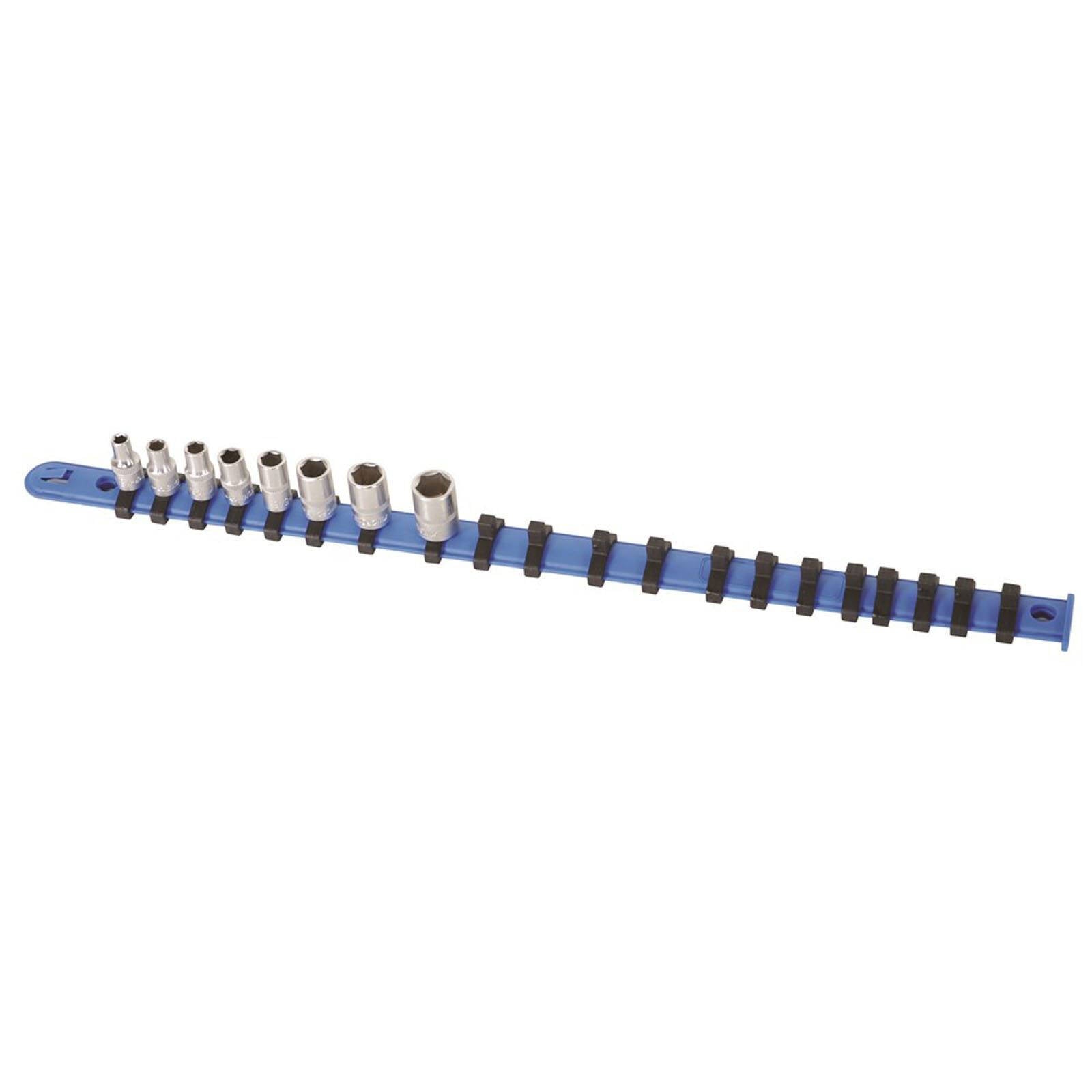 Kincrome 1/4" Drive Socket Rail with 20 Clips, Plastic Tool Storage Organiser