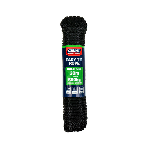 Grunt 10mm x 20m Black Easy Tie Rope - Polypropylene - Durable Use - SuperSaverAU - view 1
