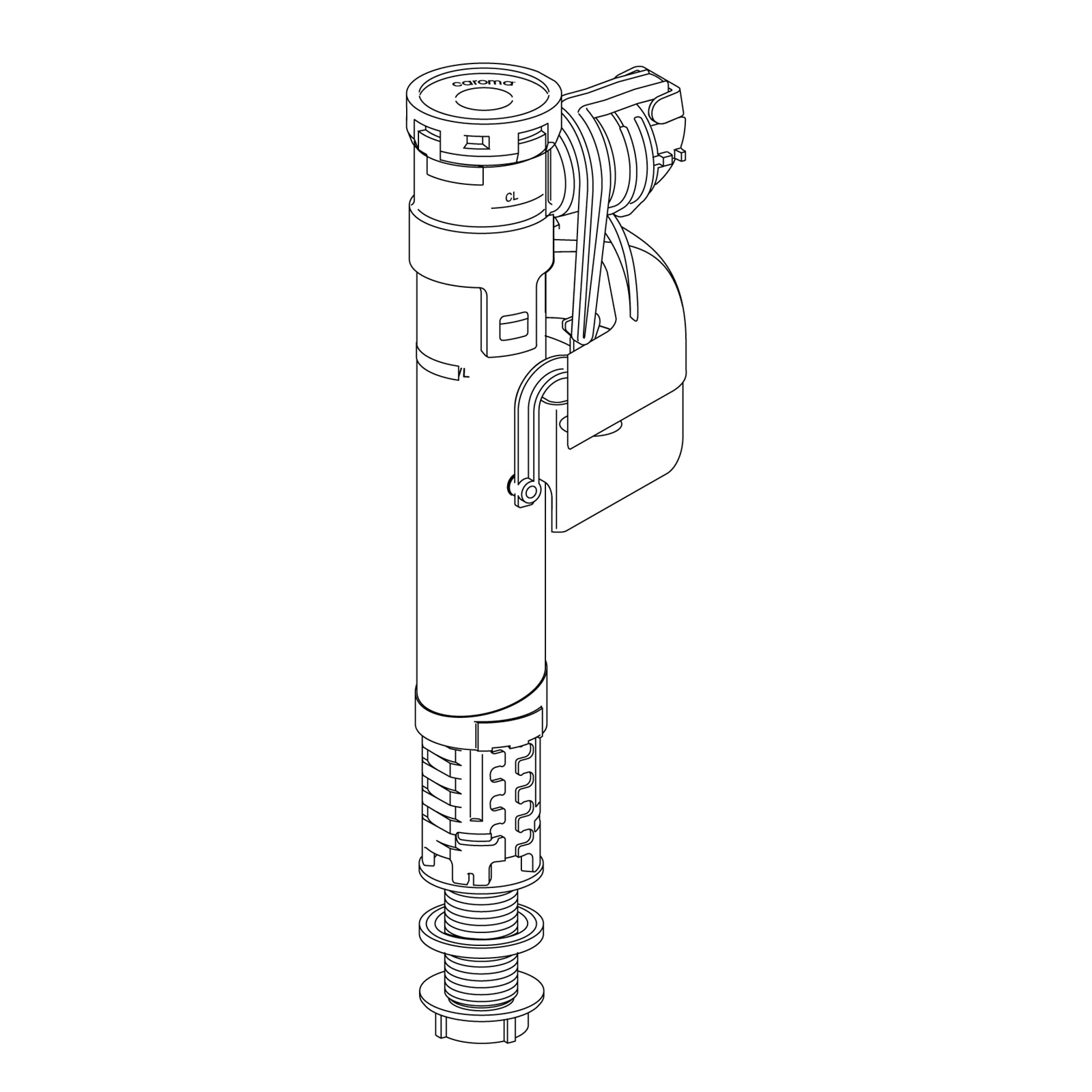 Caroma Quietflow 2 Bottom Inlet Valve White Cistern Fill Valve