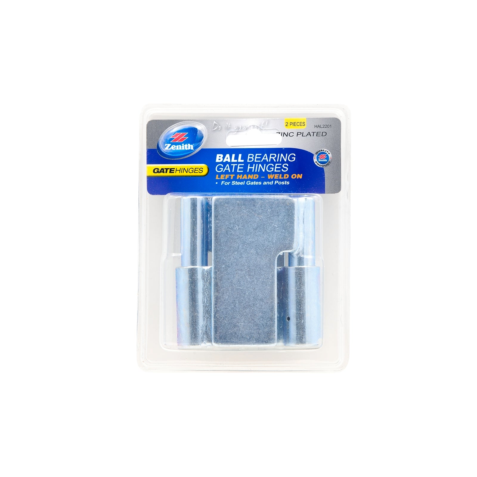 Zenith Zinc Plated Ball Bearing Weld-On Gate & Post Hinge - Left Hand, 2 Pack