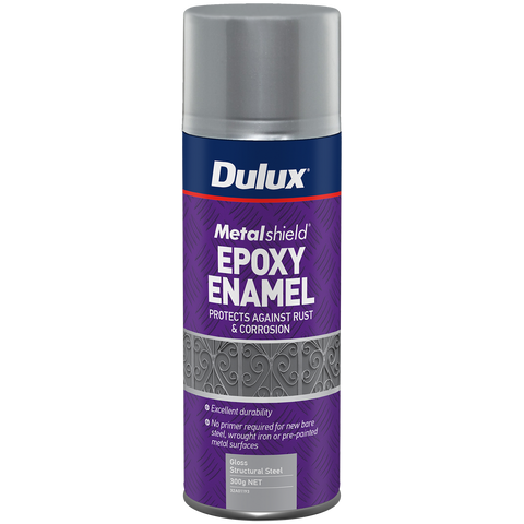 Dulux Metalshield Epoxy Enamel Gloss Spray Paint 300g Structural Steel, UV Resistant