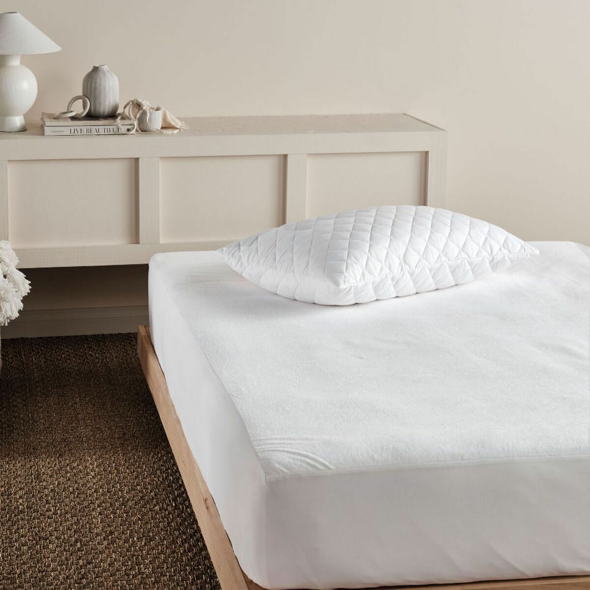 Linen House Everyday Waterproof King Mattress Protector - Cotton/Polyester, Machine Washable - 01786H499