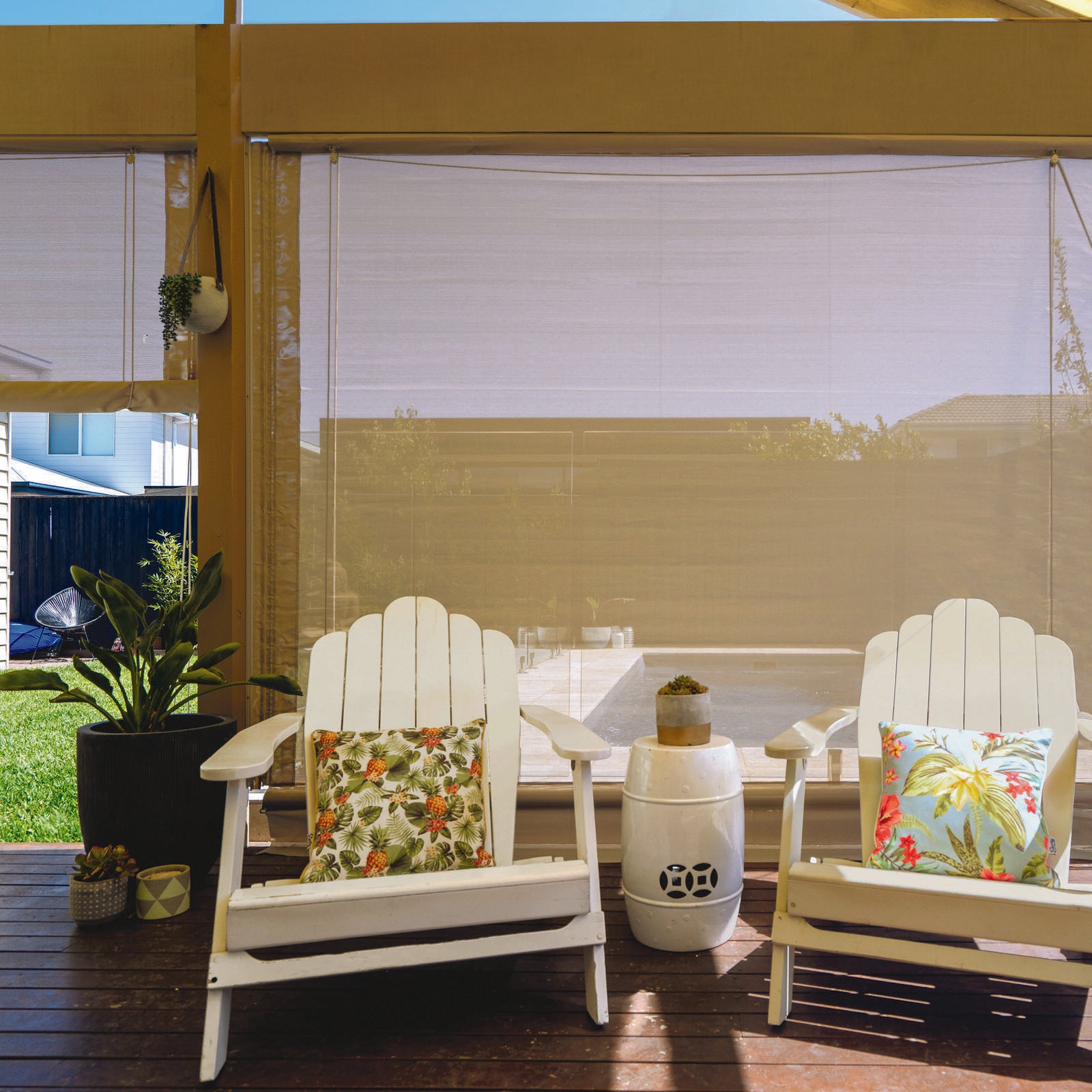 Bistro Blinds Charcoal PVC Mesh Tie Down Strap