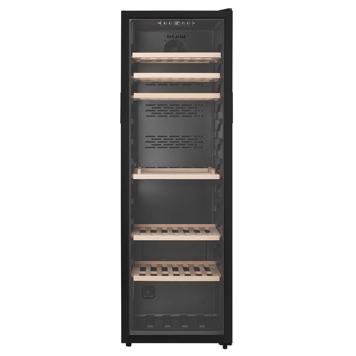 LeCavist 168 Bottle Single Zone Wine Cabinet 301L - Black Finish, Active Carbon Filter - LEK168PV