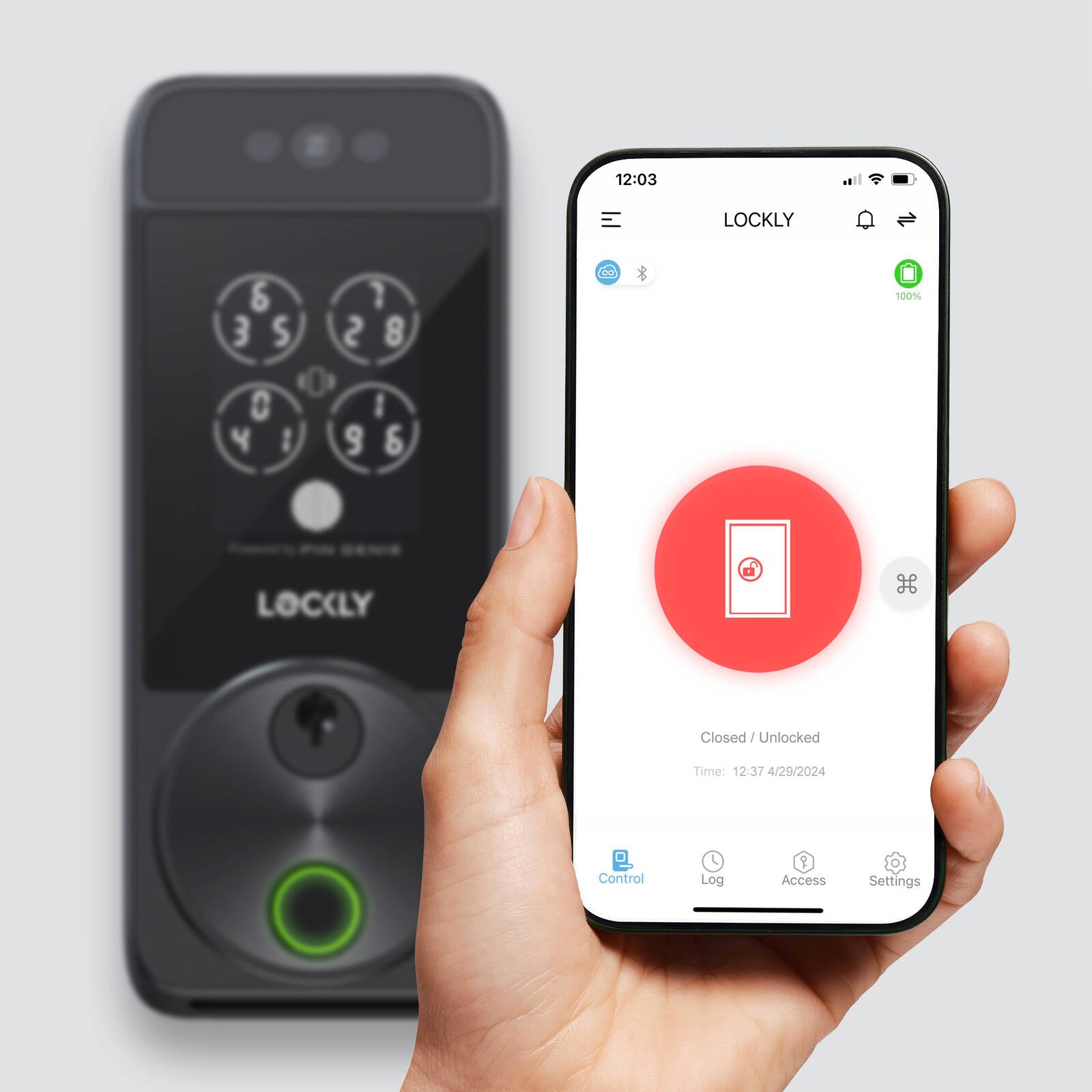 Lockly Visage Zeno Smart Deadbolt Matte Black Facial Recognition Waterproof App-Controlled PGK728WRHK-MB