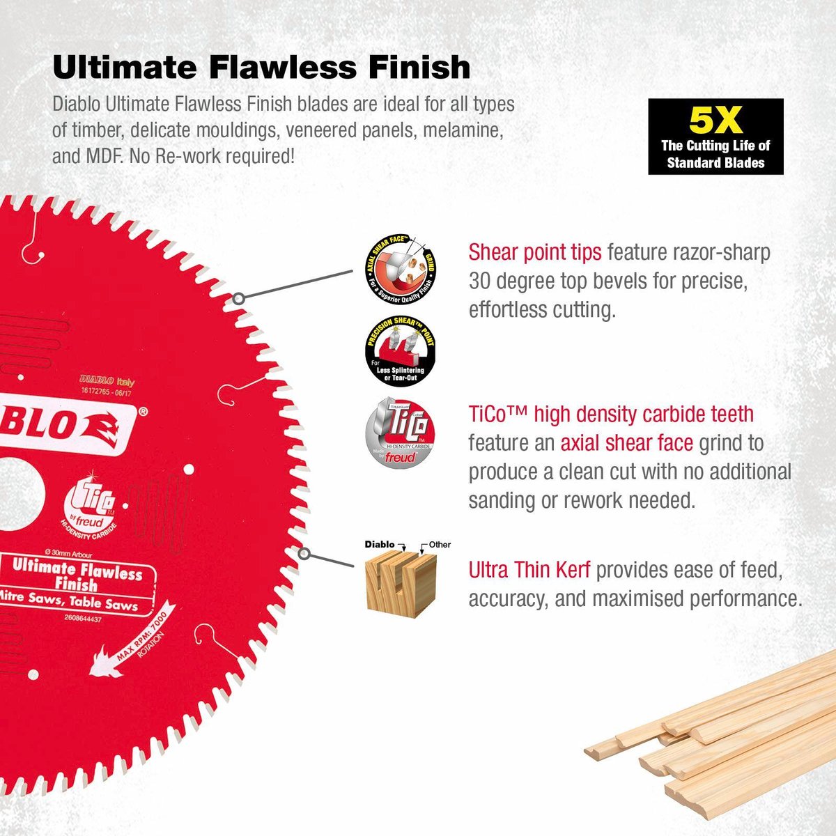 Diablo 254mm 90t Circular Saw Blade - Ultimate Flawless Finish - SuperSaverAU - view 3