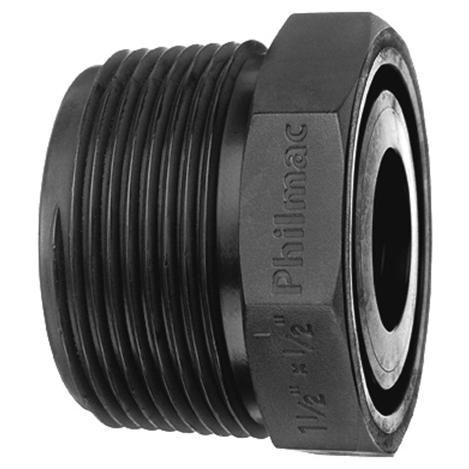 Philmac BSP Threaded Pipe Bush 1-1/2" x 1" - Polypropylene Underground Rated