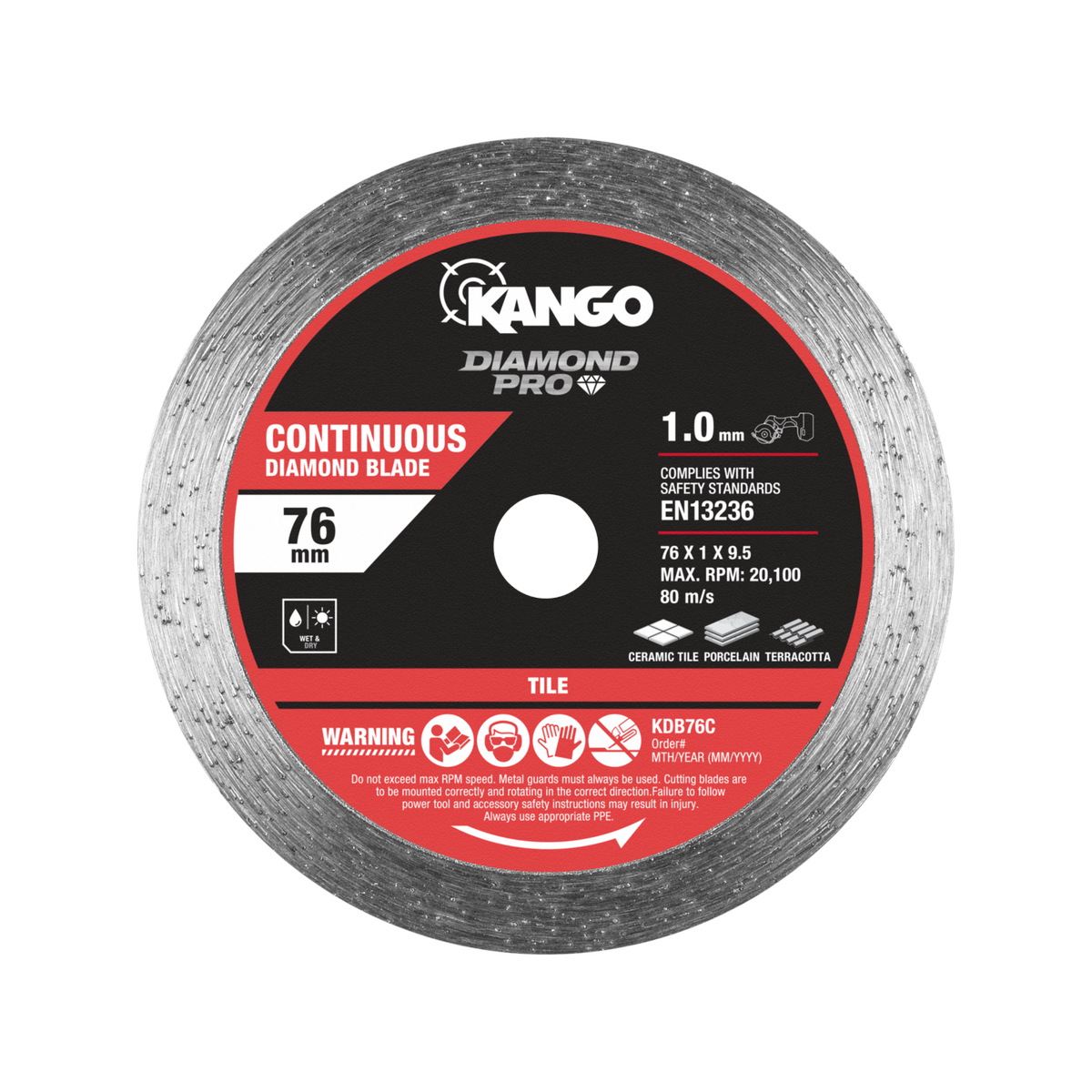 Kango 76mm Continuous Rim Diamond Blade KDB76C