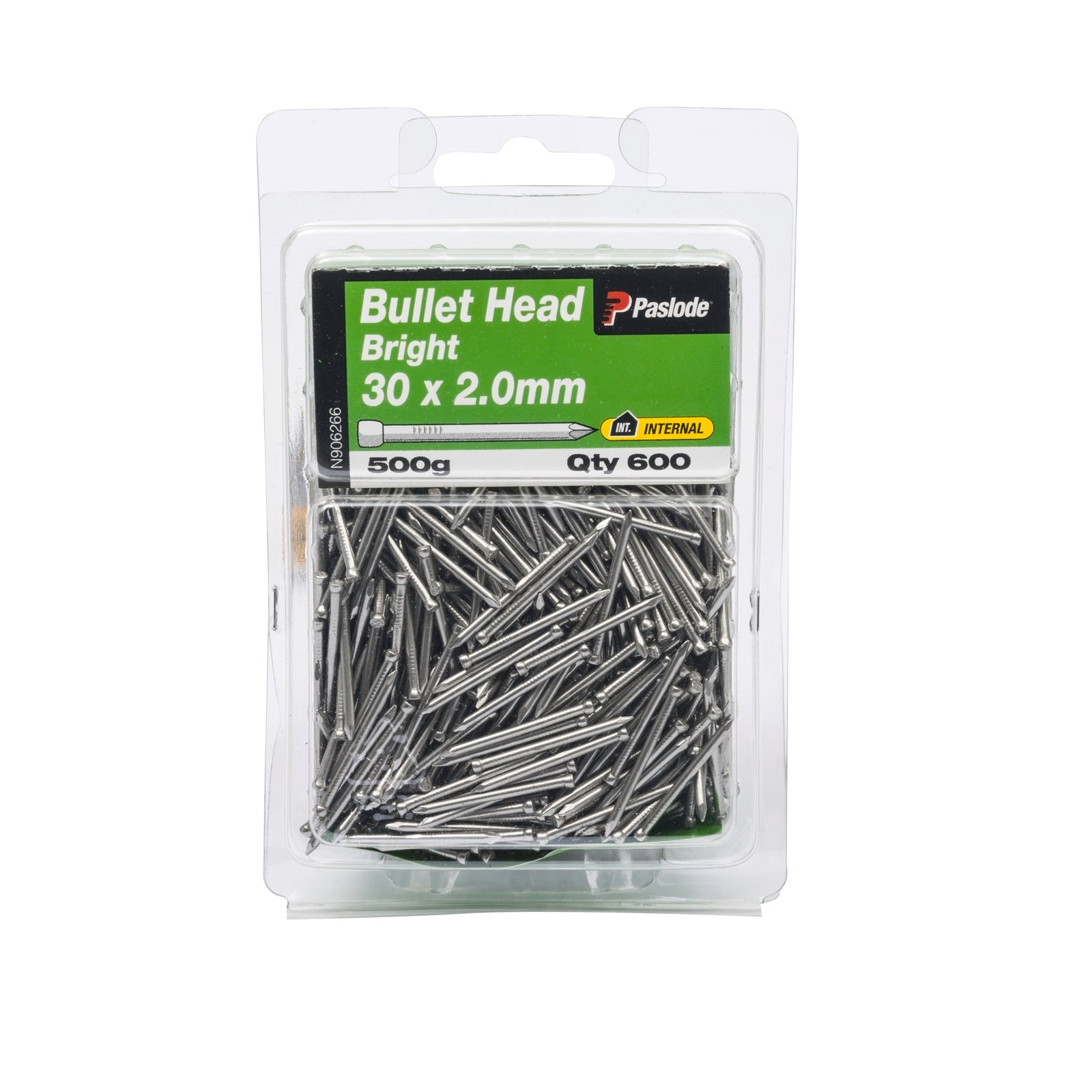 Paslode Bullet Head Nails 30 x 2.0mm Bright Steel 500g 600 Pack