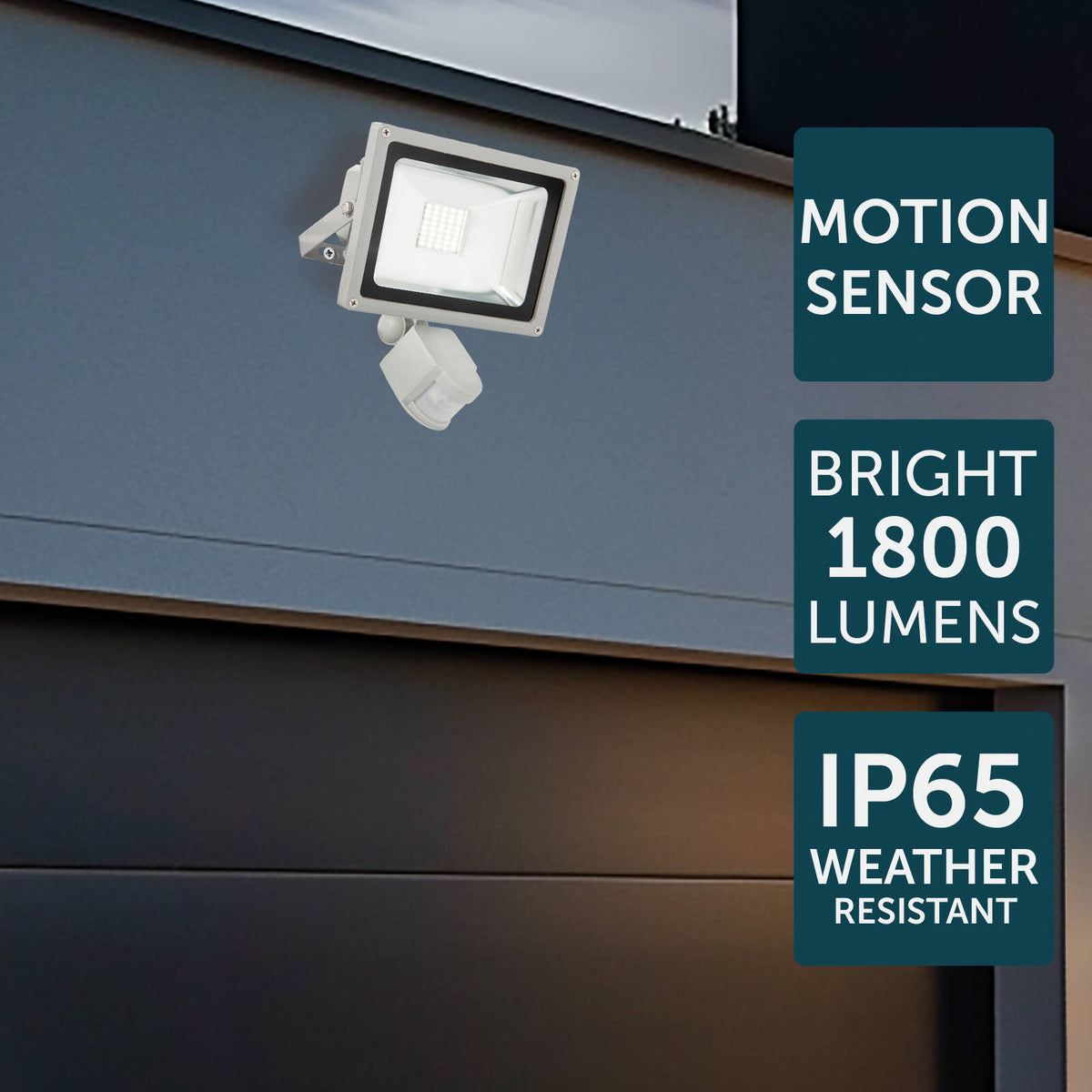 Brilliant Ranger III 20W LED Flood Light Motion Sensing Outdoor Grey 20863/08