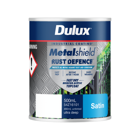 Dulux Metalshield Defence Satin 500ml - Ultra Deep Base - Rust Protection - SuperSaverAU - view 1