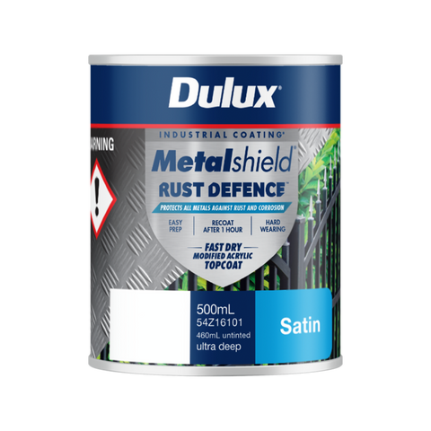 Dulux Metalshield Rust Defence Satin 500ml Ultra Deep Base