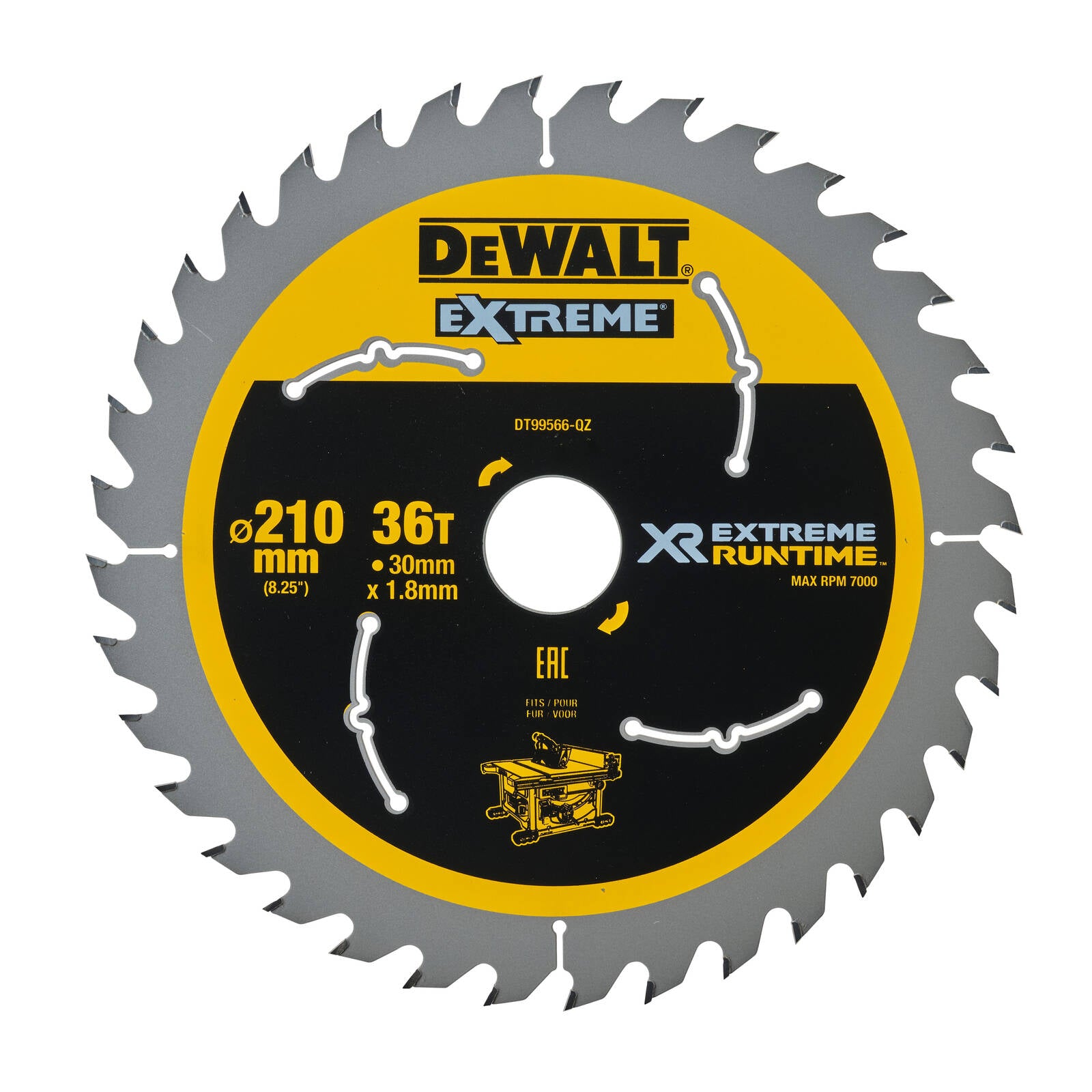 DeWALT 210mm 36T Extreme Runtime Circular Saw Blade 30mm Bore DT99566-QZ