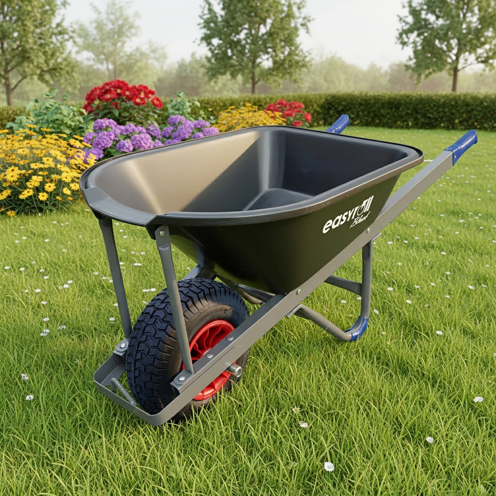 Easyroll 4.0 x 8 inch Wheelbarrow Wheel 1 inch Axle 180kg