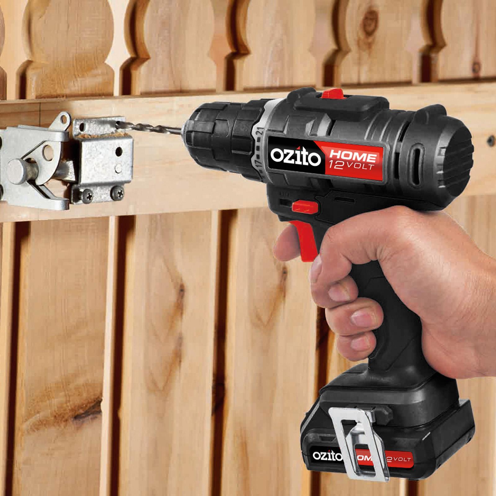 Ozito Home 12V Cordless Drill Driver Kit 10mm Chuck 1.5Ah Battery 21 Settings ZLDDK-150