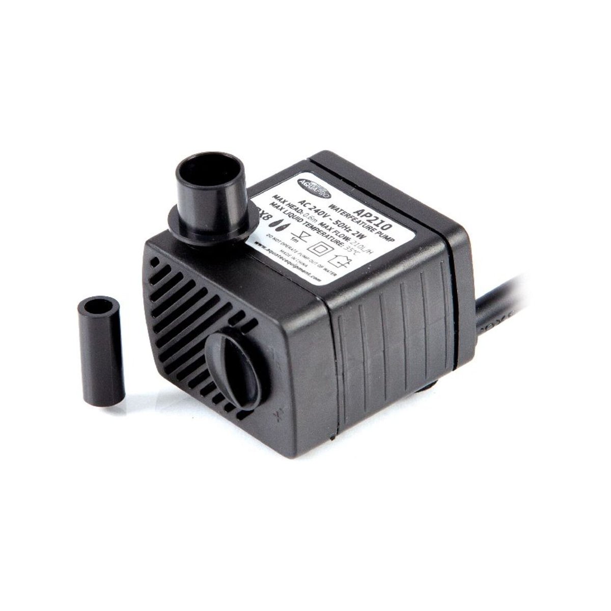 Aquapro AP210 Tabletop Water Feature Pump 2W Submersible Indoor, Adjustable Flow, 8mm Tubing