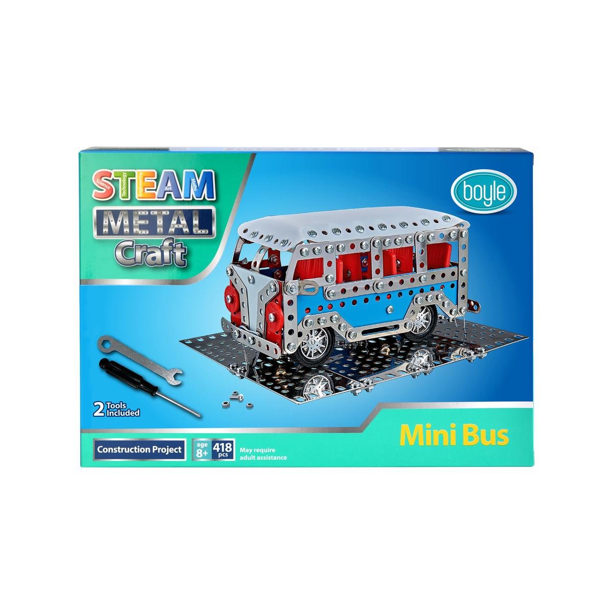Boyle 418 Piece S.T.E.A.M. Mini Bus Metal Craft Construction Kit