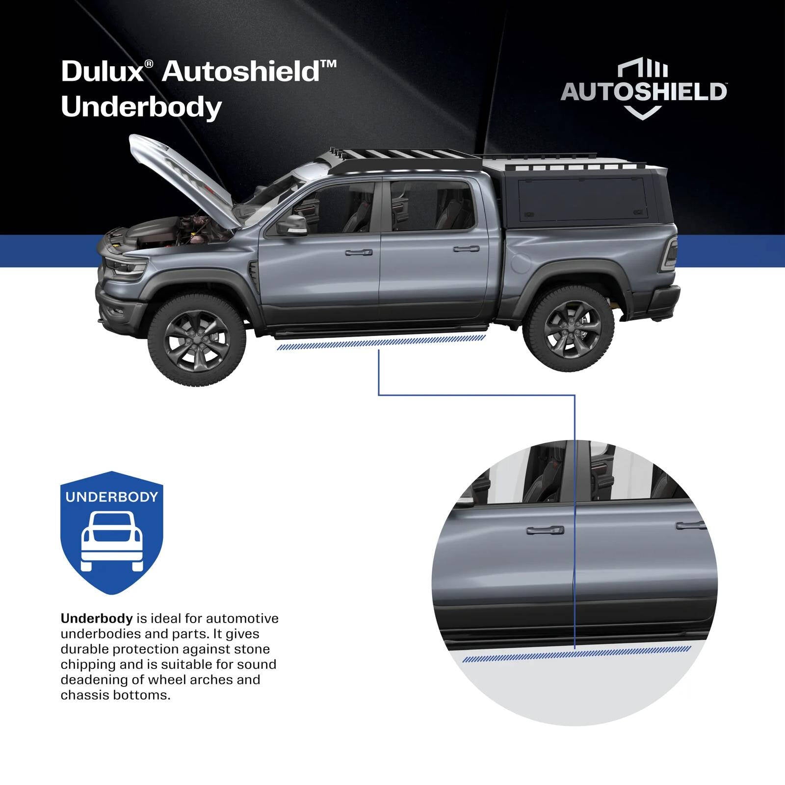 Dulux Autoshield 340g Black Underbody Coat Spray Paint, Protective Automotive Underbody Coating