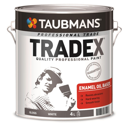 Taubmans Tradex Enamel Paint 4L White Gloss Oil Based