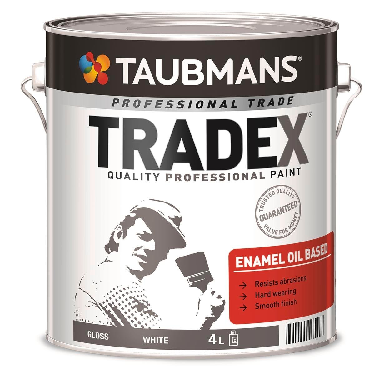 Taubmans Tradex Enamel Paint 4L White Gloss Oil Based