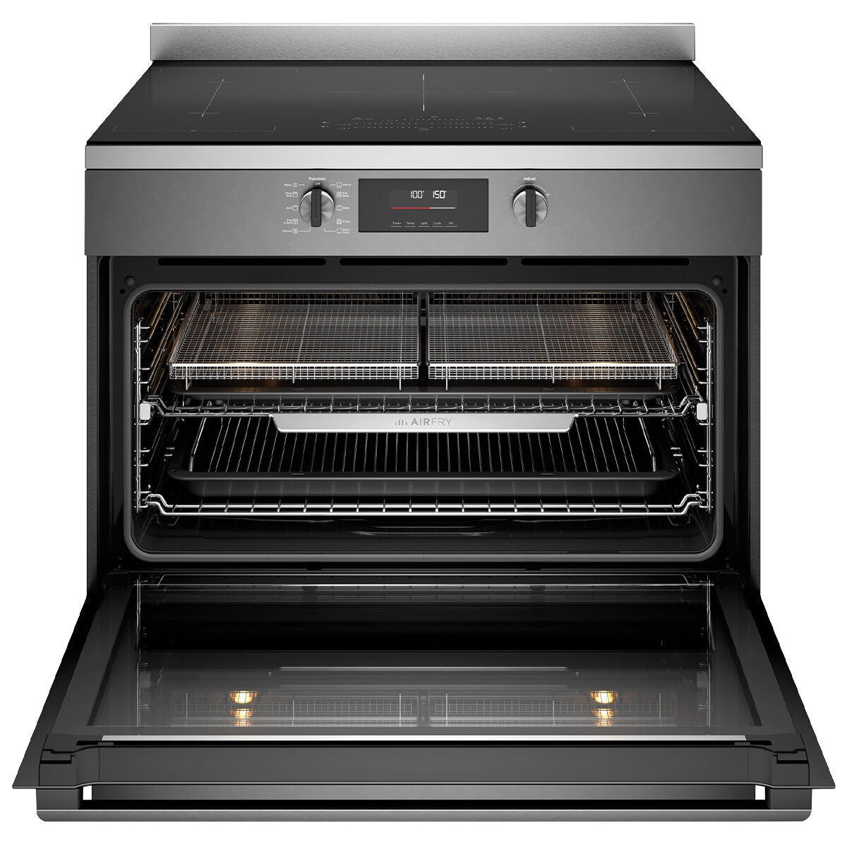 Westinghouse 90cm Electric Freestanding Oven - Dark Stainless Steel, Induction Cooktop, AirFry - WFE9756DD
