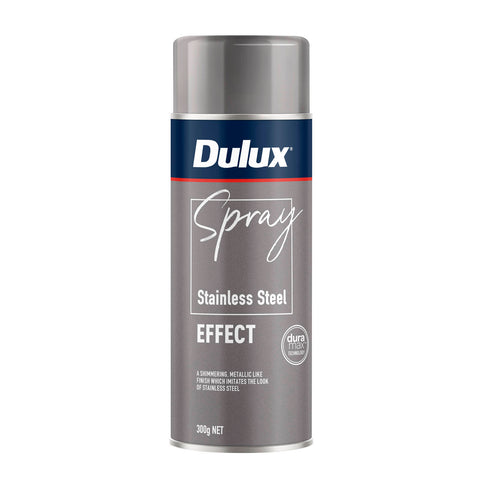 Dulux 300g Stainless Steel Effect Spray Paint, Decorative Metallic Finish for Metal, Wood & Plastic