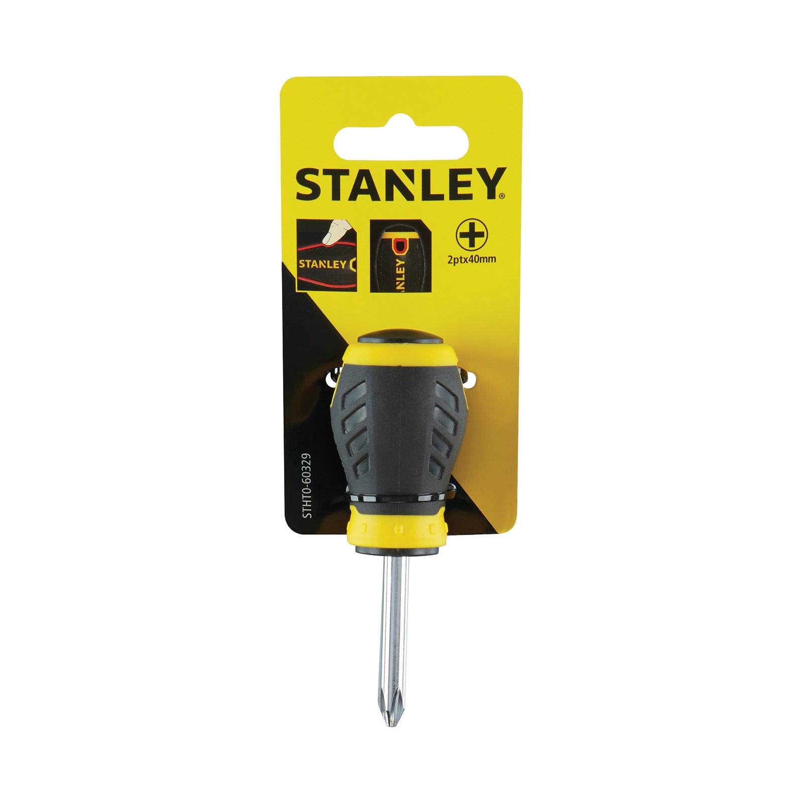 Stanley 2 x 40mm Phillips Head Essentials Screwdriver Yellow